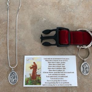 Sterling Silver 18” plated with St Francis Medal Necklace CHARITY